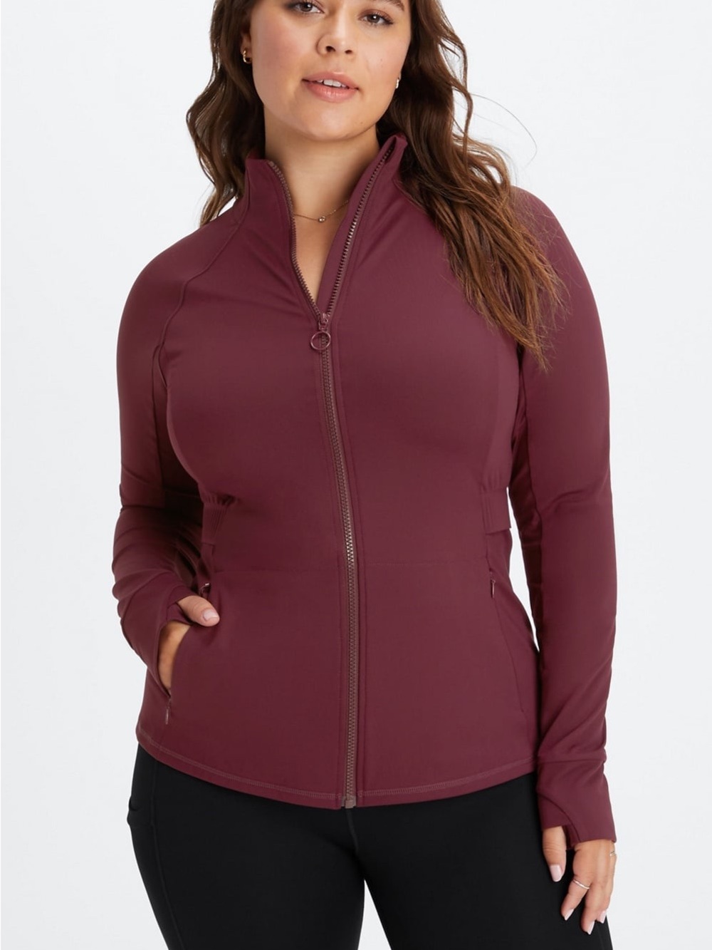 Fabletics Maroon Trinity Performance Jacket